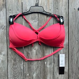 B.Swim Guava Vanity Halter Bikini Top,Size Medium,NWT